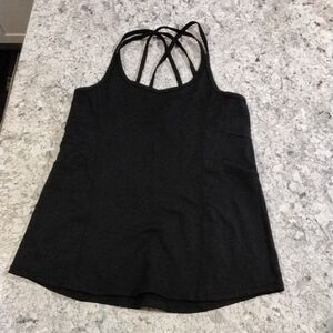 Black Sleeveless Backless Tank Top